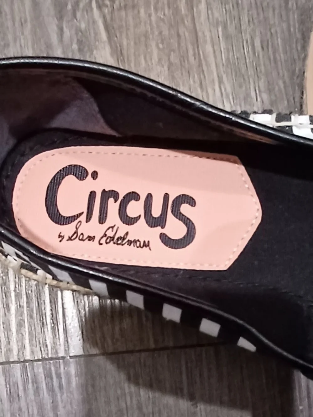 Sam Edelman Circus Leni Black & White Striped Espadrilles With AppliqueTrim